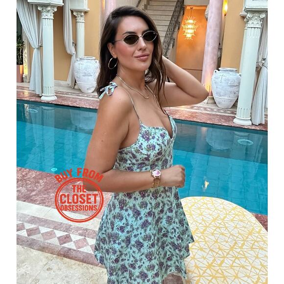 RARE!!! BLOGGER FAVE!!! ZARA Blue Floral Print Short Dress NWT - Picture 5 of 16